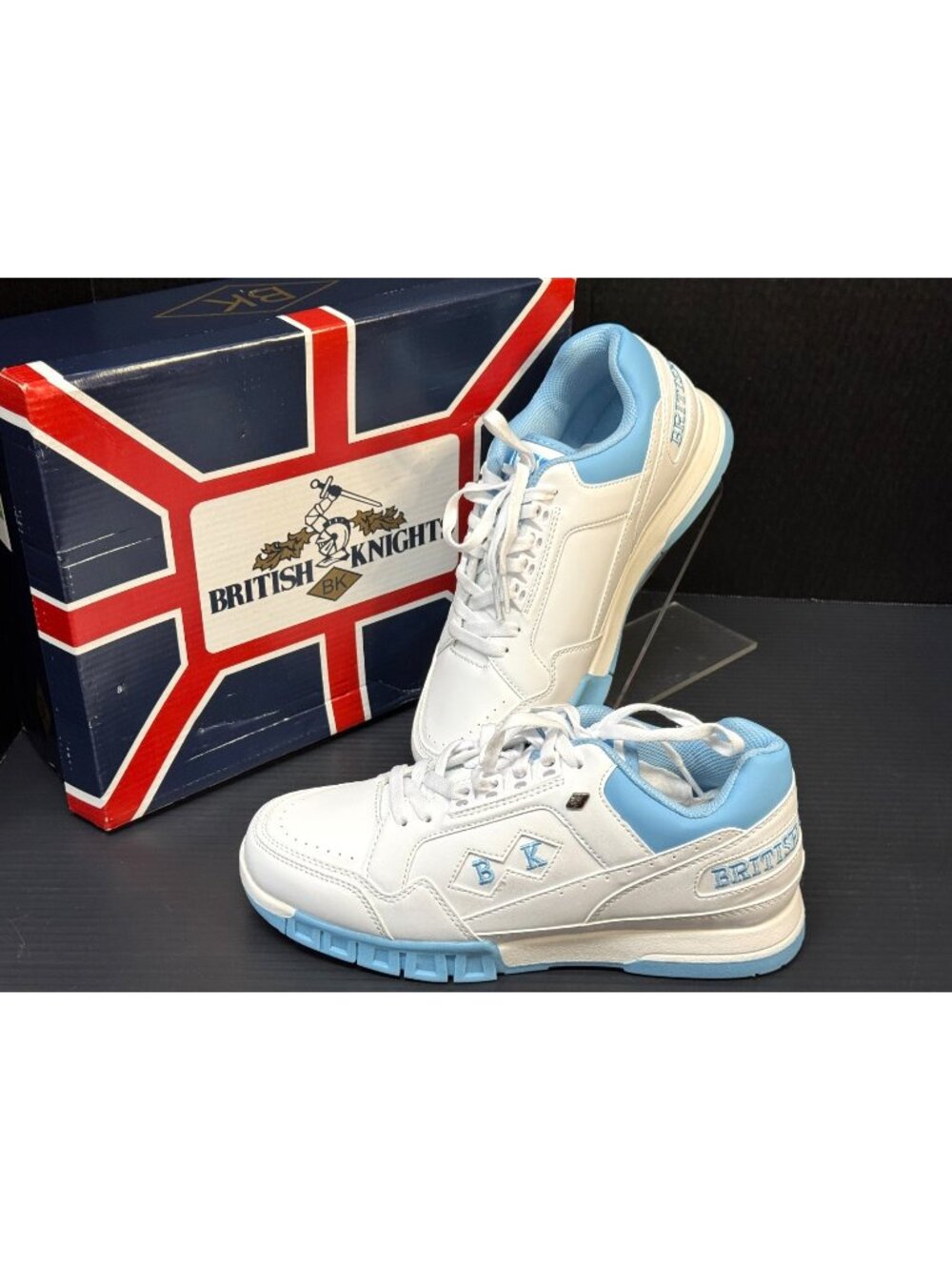 British Knights BWMETEV-130 METROS Shoes WHITE/CAROLINA BLUE Women's Size 9